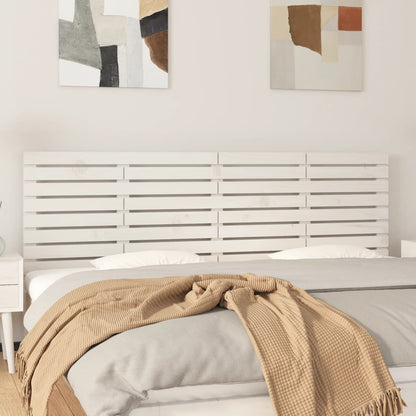Testiera da Parete Bianca 186x3x63 cm in Legno Massello di Pino