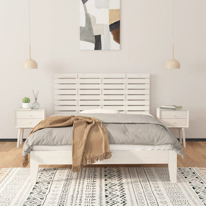 Testiera da Parete Bianca 141x3x63 cm in Legno Massello di Pino