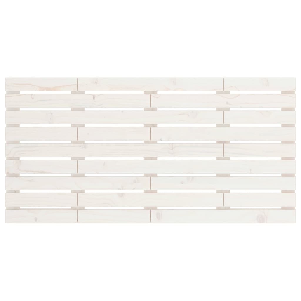 Testiera da Parete Bianca 141x3x63 cm in Legno Massello di Pino