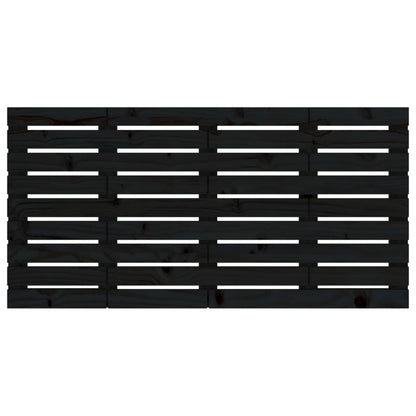 Testiera da Parete Nera 141x3x63 cm in Legno Massello di Pino