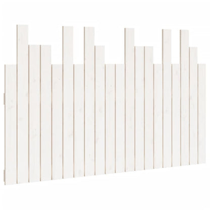 Testiera da Parete Bianca 127,5x3x80 cm Legno Massello di Pino