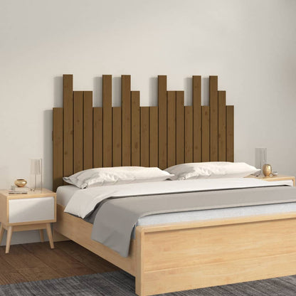 Testiera da Parete Ambra 127,5x3x80cm in Legno Massello di Pino