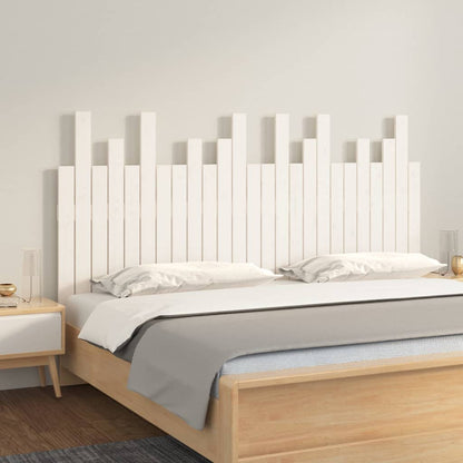 Testiera da Parete Bianca 159,5x3x80 cm Legno Massello di Pino