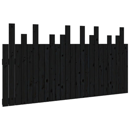Testiera da Parete Nera 159,5x3x80 cm in Legno Massello di Pino