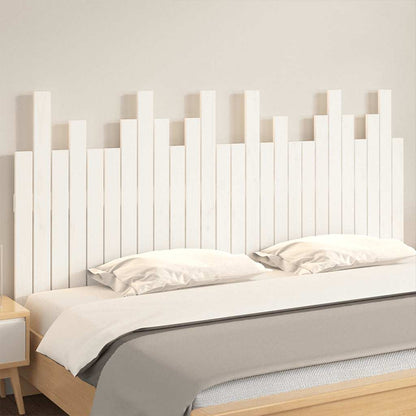 Testiera da Parete Bianca 166x3x80 cm in Legno Massello di Pino