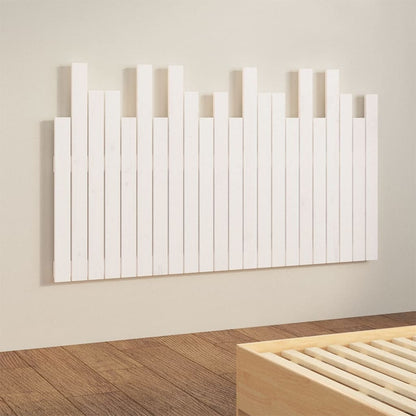 Testiera da Parete Bianca 140x3x80 cm in Legno Massello di Pino