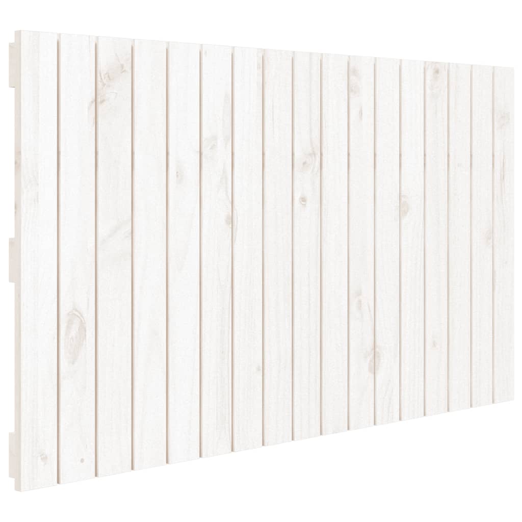 Testiera da Parete Bianca 108x3x60 cm in Legno Massello di Pino