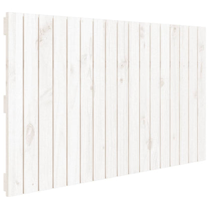 Testiera da Parete Bianca 108x3x60 cm in Legno Massello di Pino