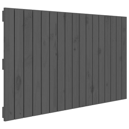 Testiera da Parete Grigia 108x3x60 cm in Legno Massello di Pino