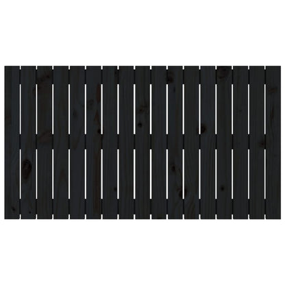 Testiera da Parete Nera 108x3x60 cm in Legno Massello di Pino