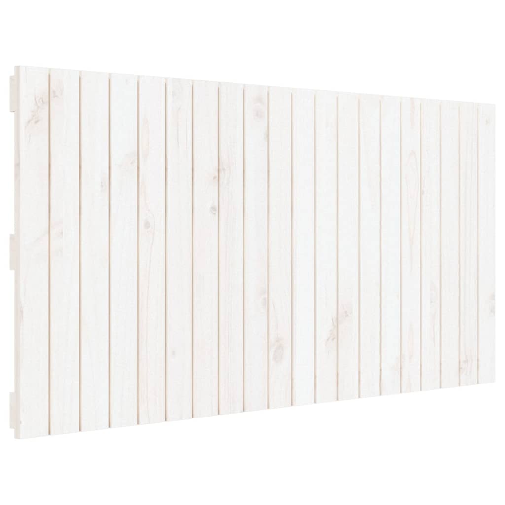 Testiera da Parete Bianca 127,5x3x60 cm Legno Massello di Pino
