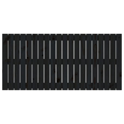 Testiera da Parete Nera 127,5x3x60 cm in Legno Massello di Pino