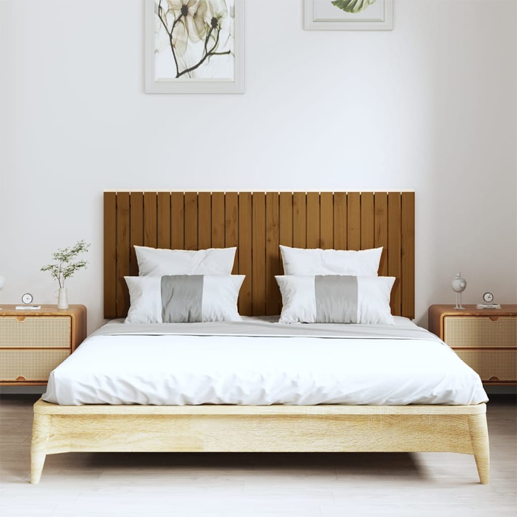 Testiera da Parete Ambra 147x3x60 cm in Legno Massello di Pino
