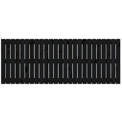Testiera da Parete Nera 159,5x3x60 cm in Legno Massello di Pino