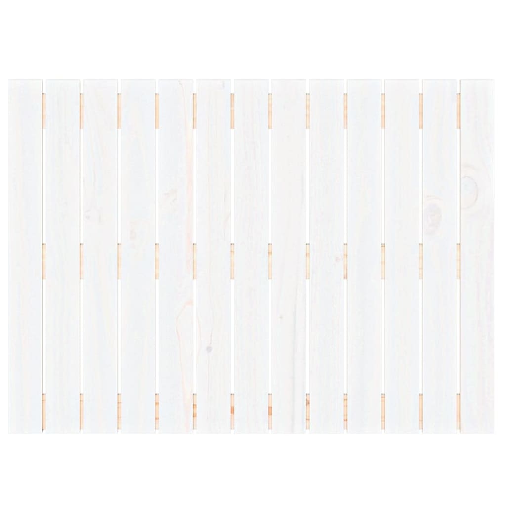 Testiera da Parete Bianca 82,5x3x60cm in Legno Massello di Pino