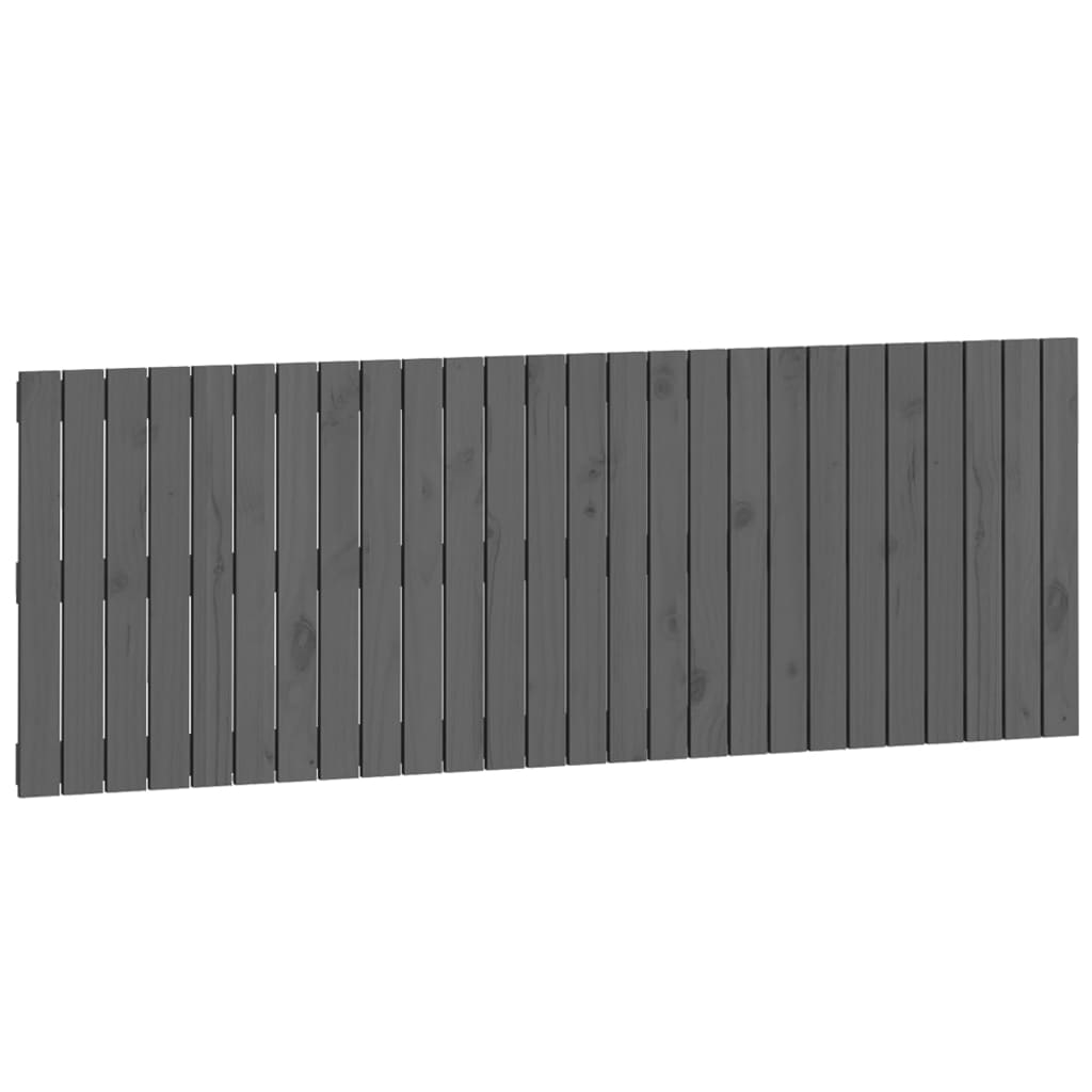 Testiera da Parete Grigia 166x3x60 cm in Legno Massello di Pino