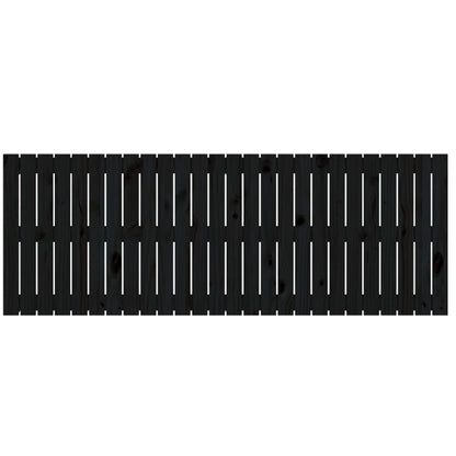 Testiera da Parete Nera 166x3x60 cm in Legno Massello di Pino
