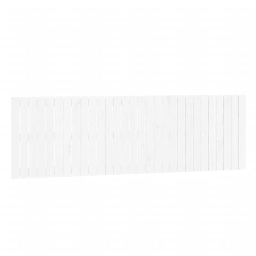 Testiera da Parete Bianca 185x3x60 cm in Legno Massello di Pino