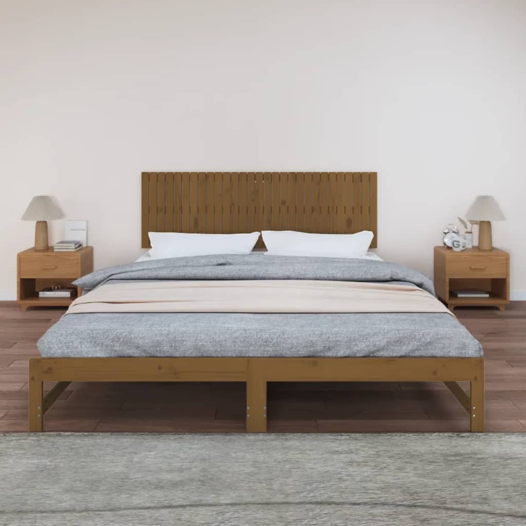 Testiera da Parete Ambra 185x3x60 cm in Legno Massello di Pino