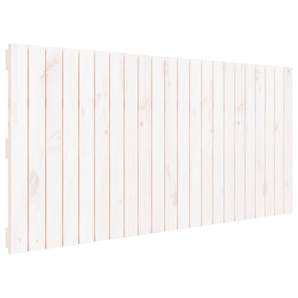 Testiera da Parete Bianca 140x3x60 cm in Legno Massello di Pino