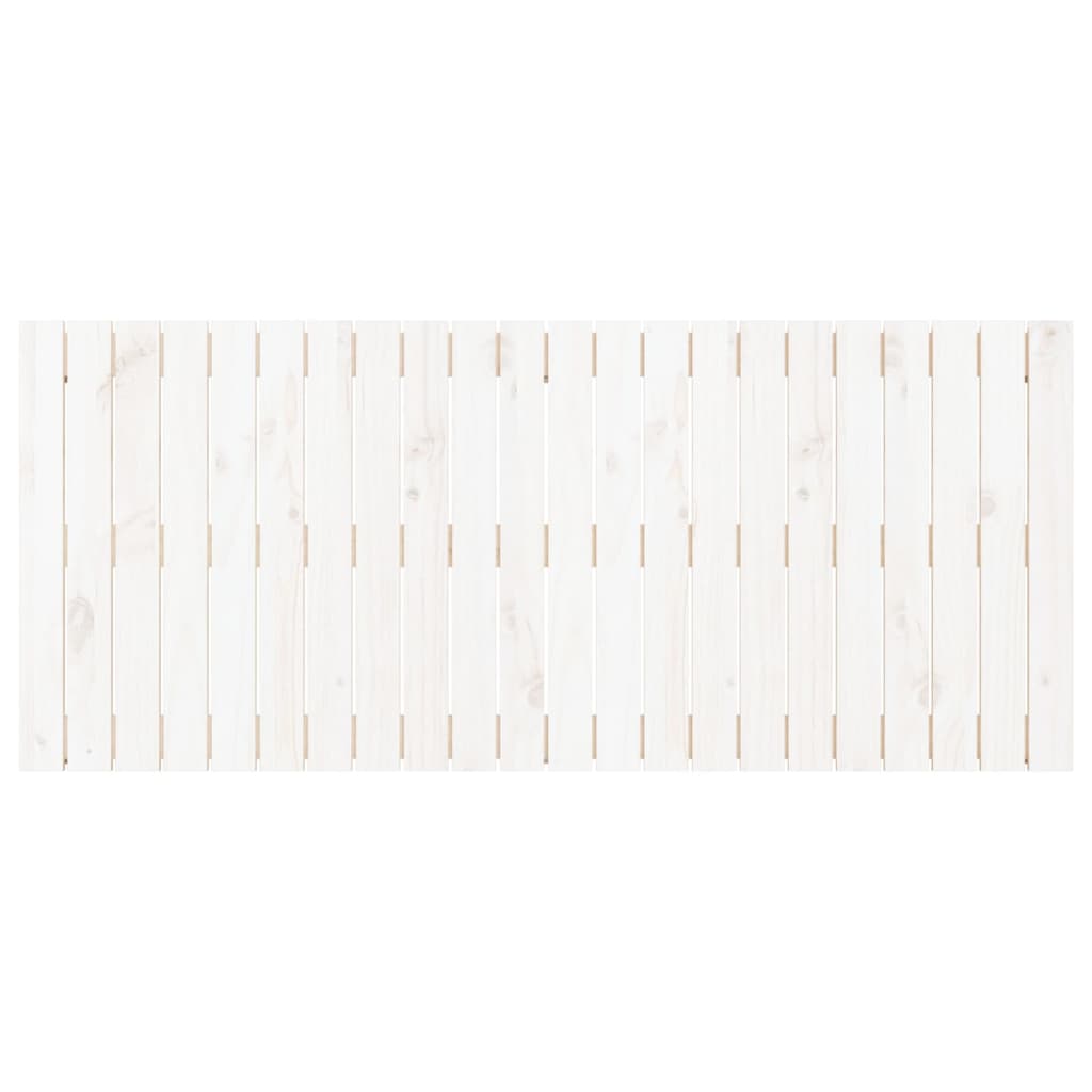 Testiera da Parete Bianca 140x3x60 cm in Legno Massello di Pino