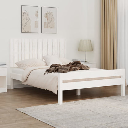 Testiera da Parete Bianca 140x3x60 cm in Legno Massello di Pino