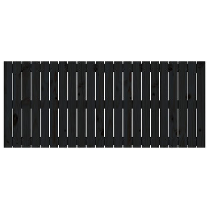 Testiera da Parete Nera 140x3x60 cm in Legno Massello di Pino