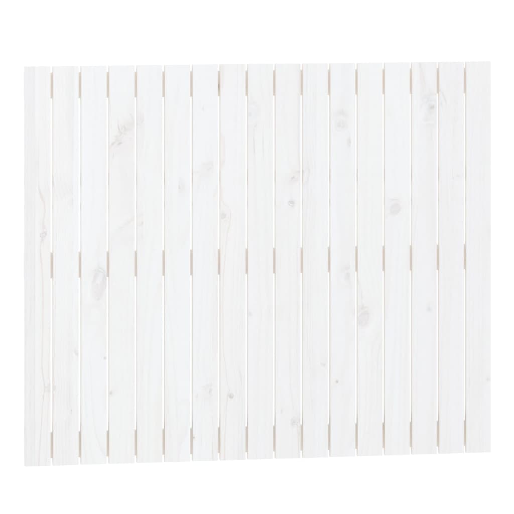 Testiera da Parete Bianca 108x3x90 cm in Legno Massello di Pino