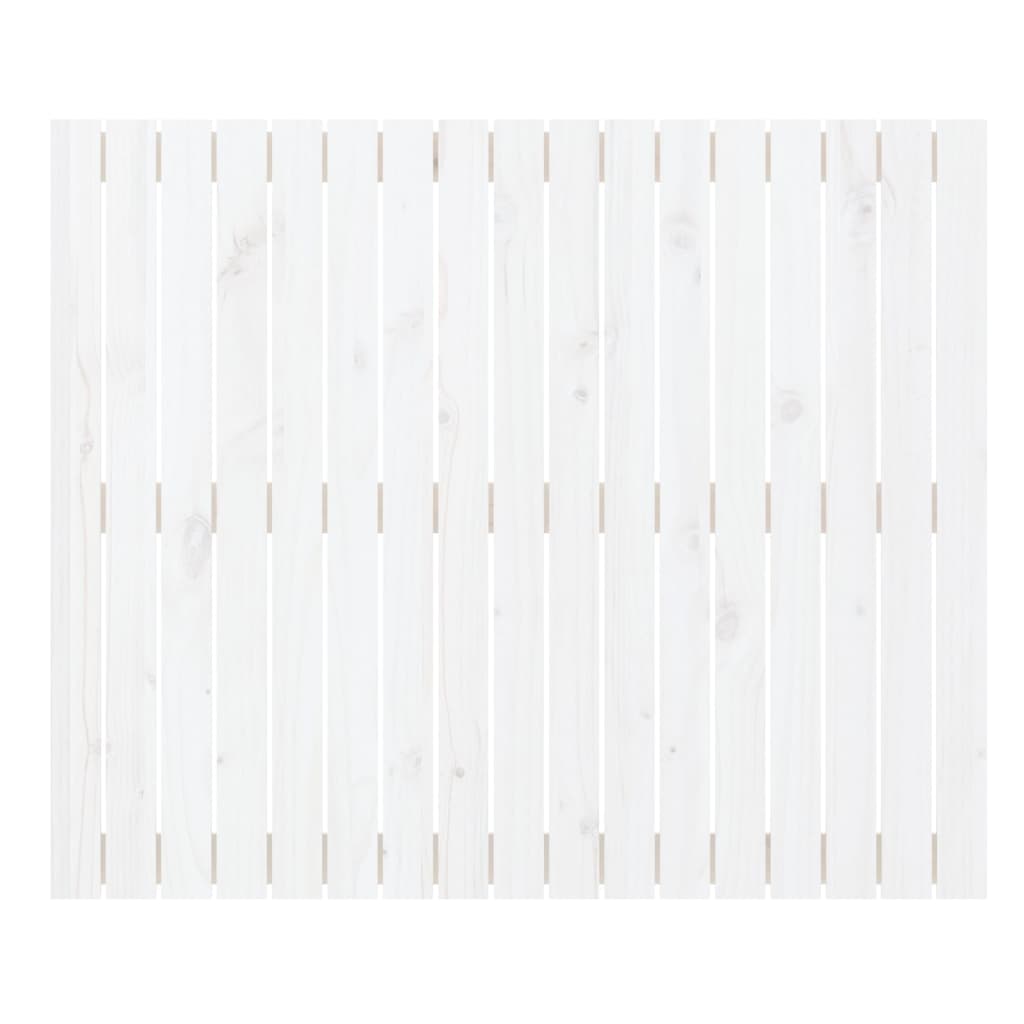Testiera da Parete Bianca 108x3x90 cm in Legno Massello di Pino