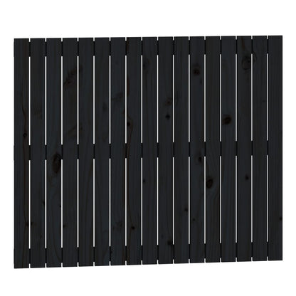 Testiera da Parete Nera 108x3x90 cm in Legno Massello di Pino