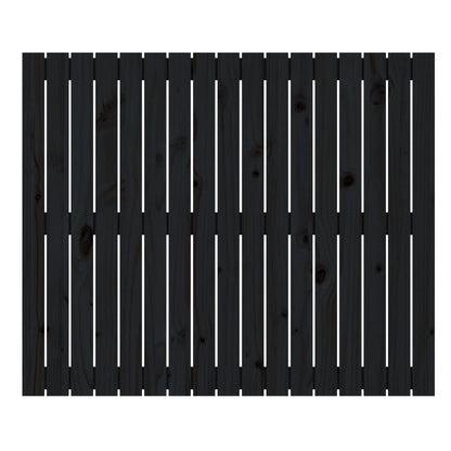 Testiera da Parete Nera 108x3x90 cm in Legno Massello di Pino