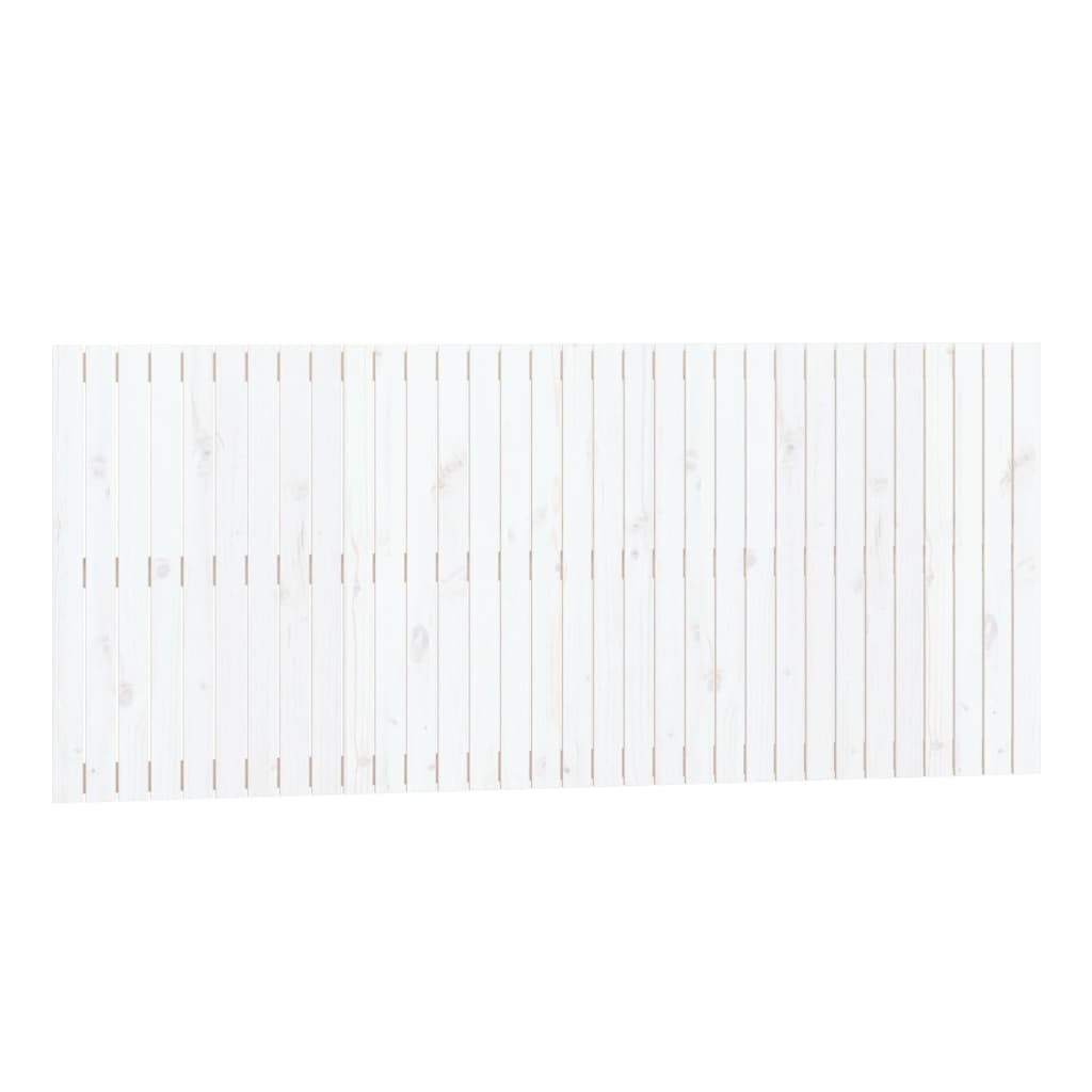 Testiera da Parete Bianca 204x3x90 cm in Legno Massello di Pino