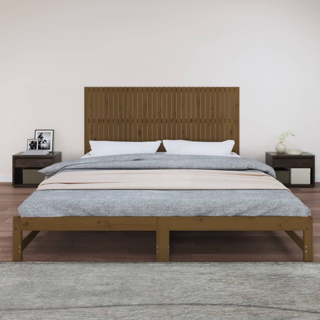 Testiera da Parete Ambra 204x3x90 cm in Legno Massello di Pino