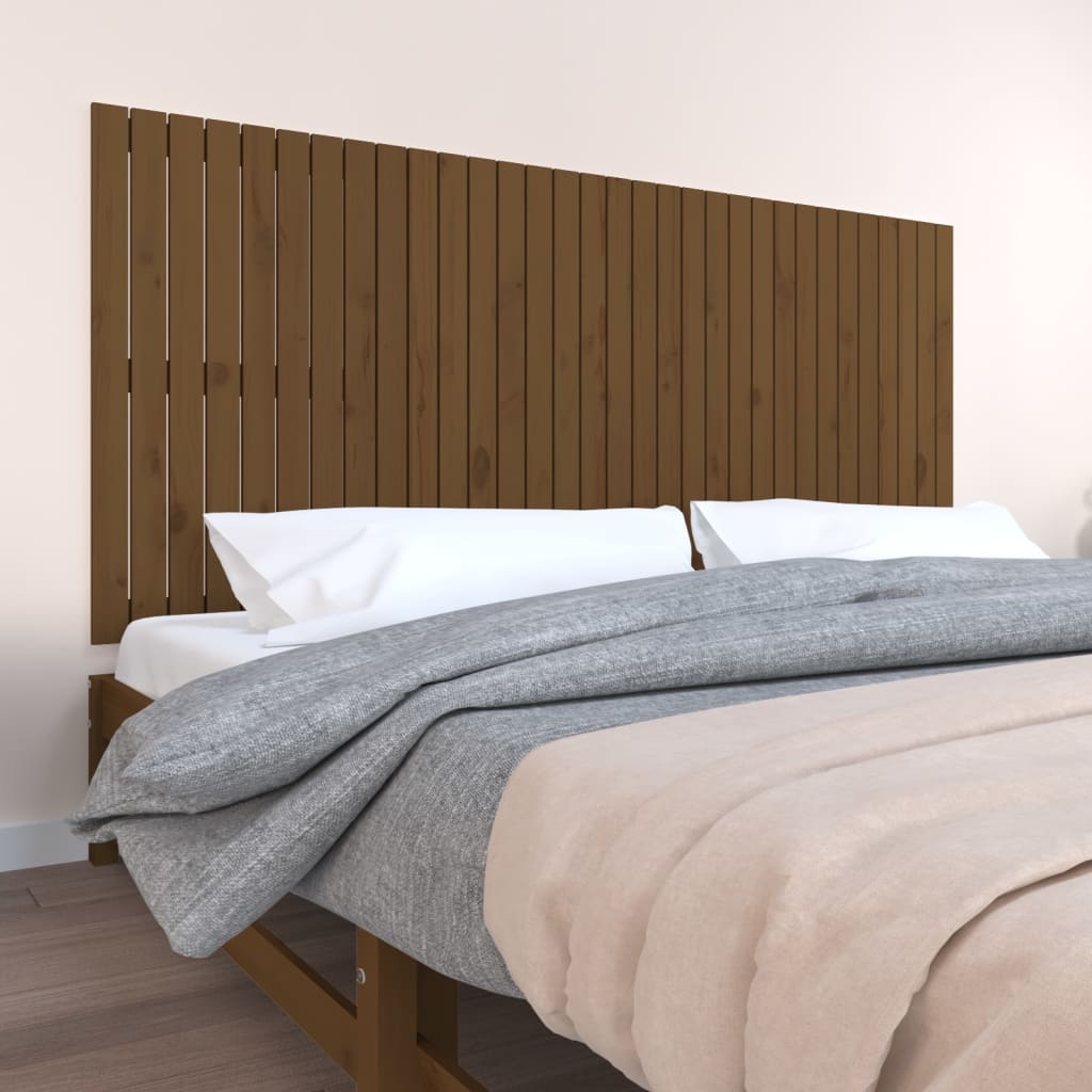Testiera da Parete Ambra 204x3x90 cm in Legno Massello di Pino