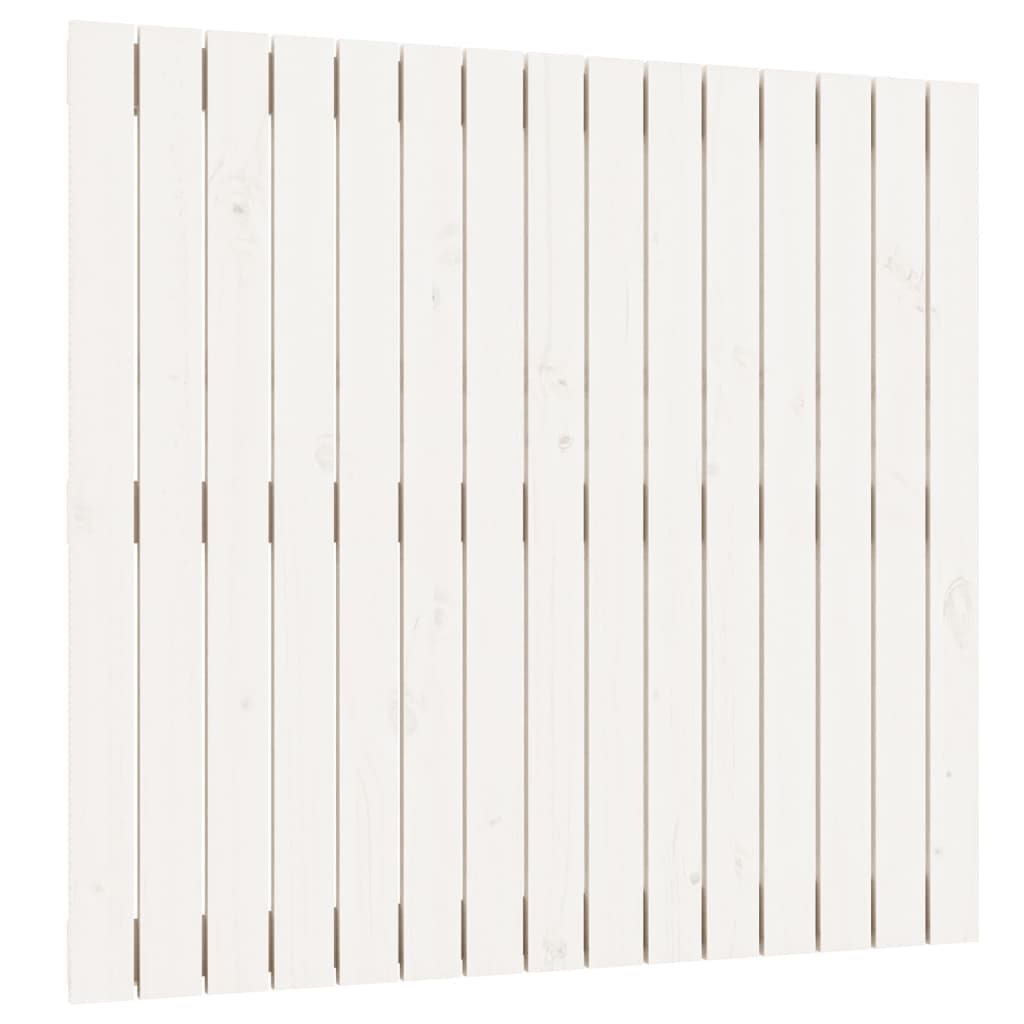 Testiera da Parete Bianca 95,5x3x90cm in Legno Massello di Pino