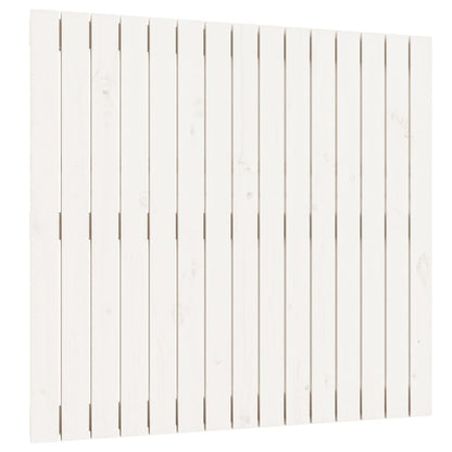 Testiera da Parete Bianca 95,5x3x90cm in Legno Massello di Pino