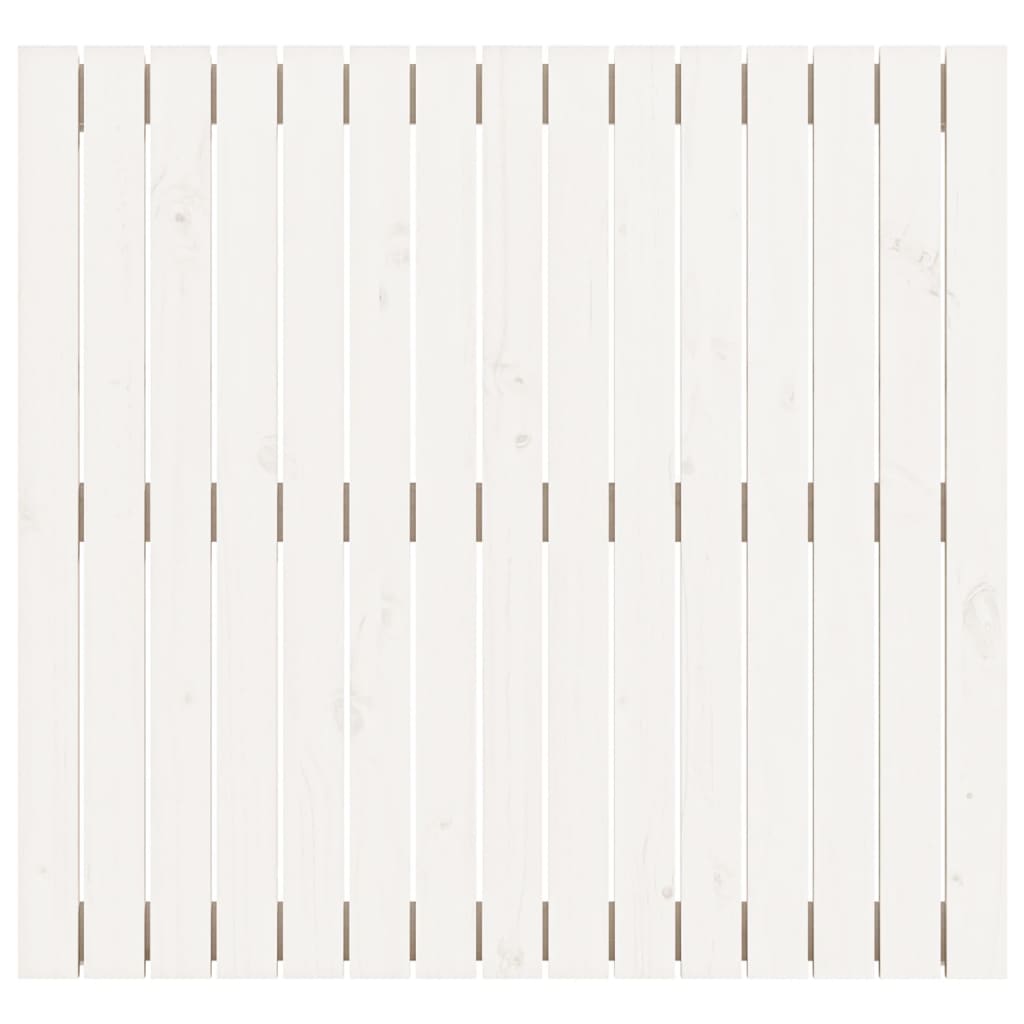 Testiera da Parete Bianca 95,5x3x90cm in Legno Massello di Pino