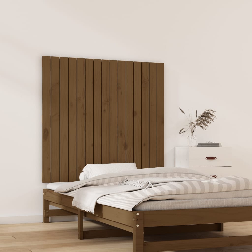 Testiera da Parete Ambra 95,5x3x90 cm in Legno Massello di Pino