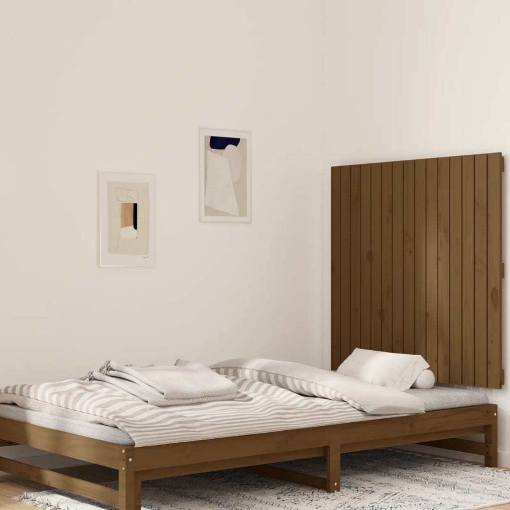 Testiera da Parete Ambra 95,5x3x90 cm in Legno Massello di Pino