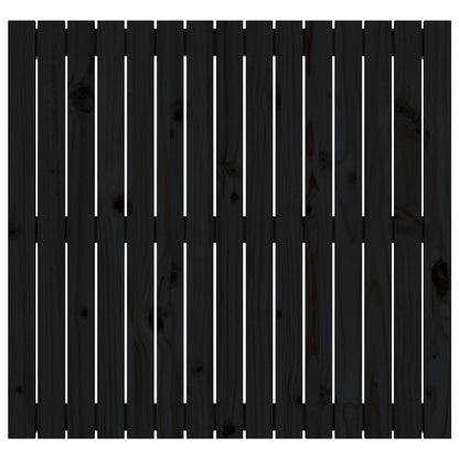 Testiera da Parete Nera 95,5x3x90 cm in Legno Massello di Pino