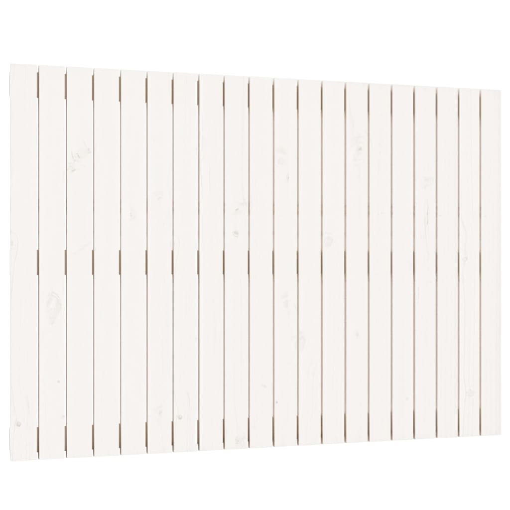 Testiera da Parete Bianca 127,5x3x90 cm Legno Massello di Pino