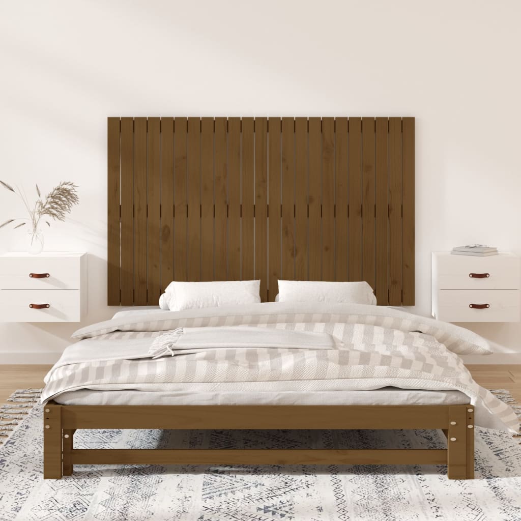 Testiera da Parete Ambra 147x3x90 cm in Legno Massello di Pino