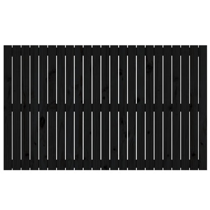 Testiera da Parete Nera 147x3x90 cm in Legno Massello di Pino