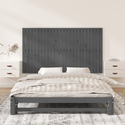Testiera da Parete Grigia 159,5x3x90 cm Legno Massello di Pino