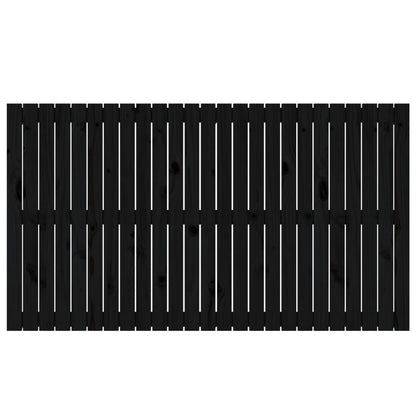 Testiera da Parete Nera 159,5x3x90 cm in Legno Massello di Pino