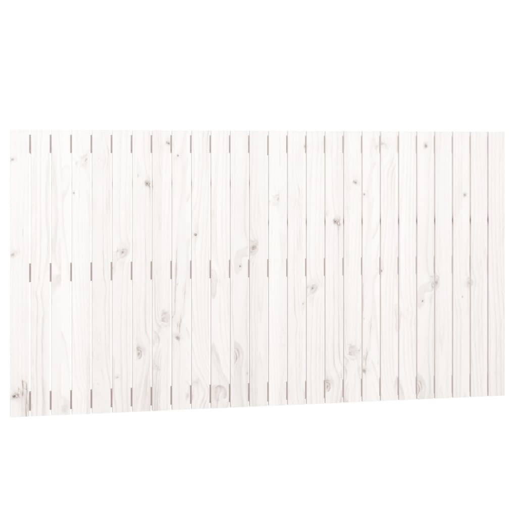 Testiera da Parete Bianca 166x3x90 cm in Legno Massello di Pino