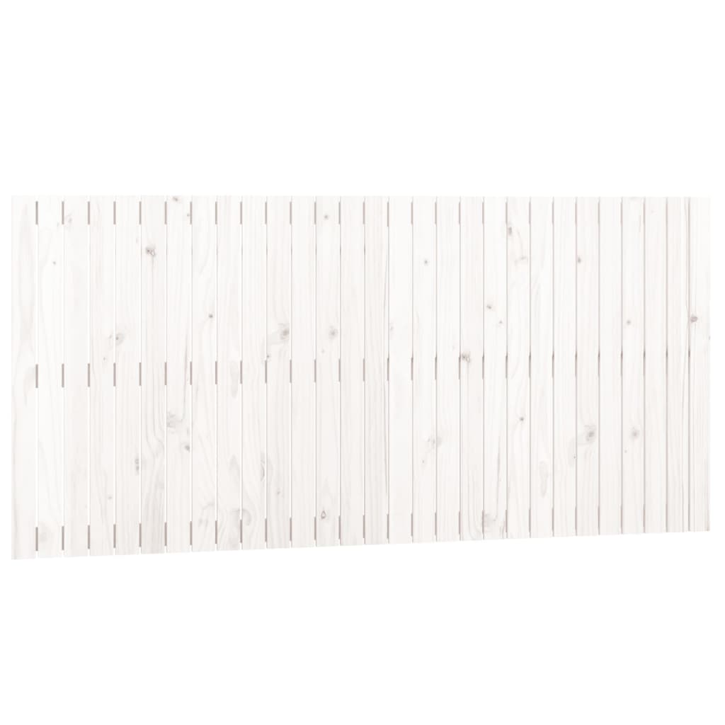 Testiera da Parete Bianca 185x3x90 cm in Legno Massello di Pino