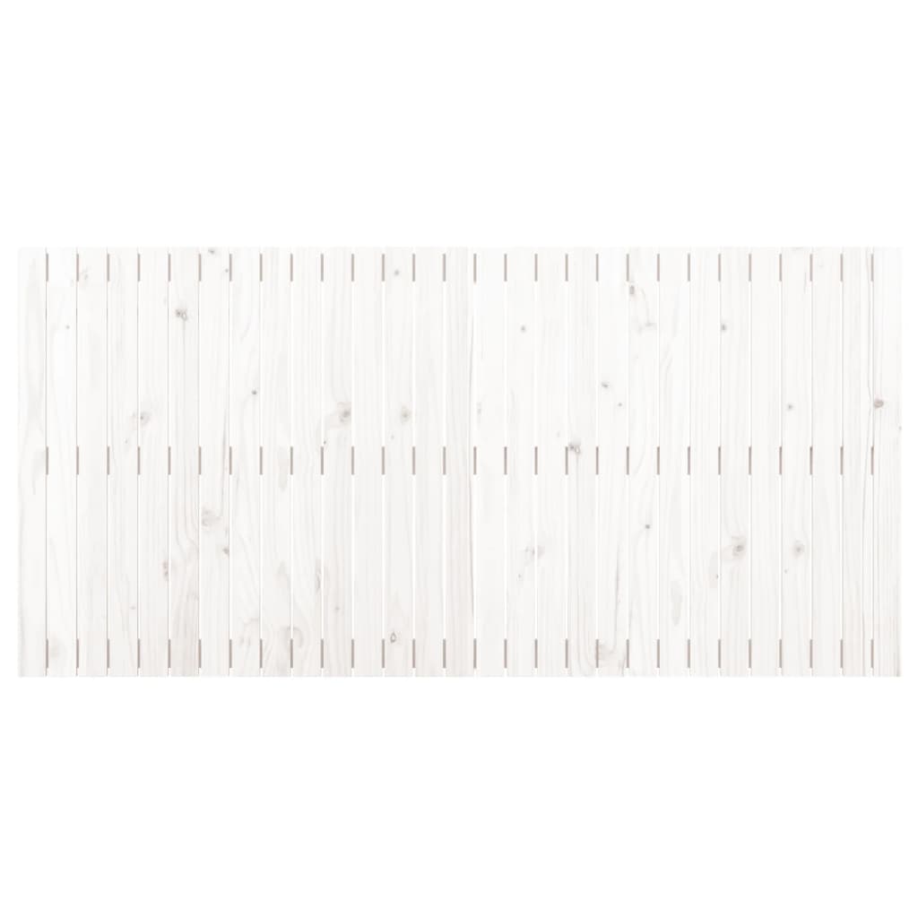 Testiera da Parete Bianca 185x3x90 cm in Legno Massello di Pino