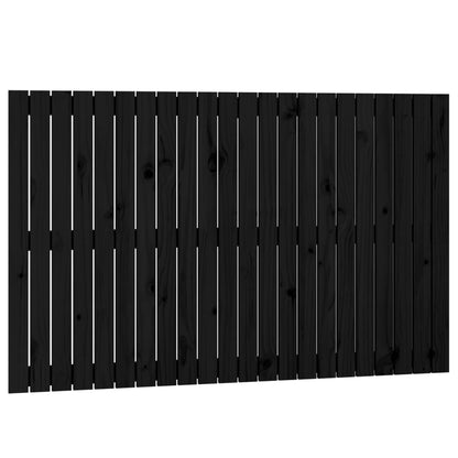 Testiera da Parete Nera 140x3x90 cm in Legno Massello di Pino