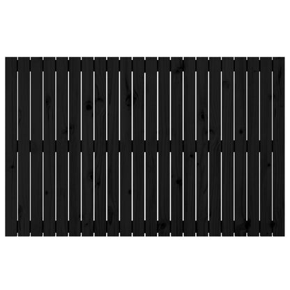Testiera da Parete Nera 140x3x90 cm in Legno Massello di Pino